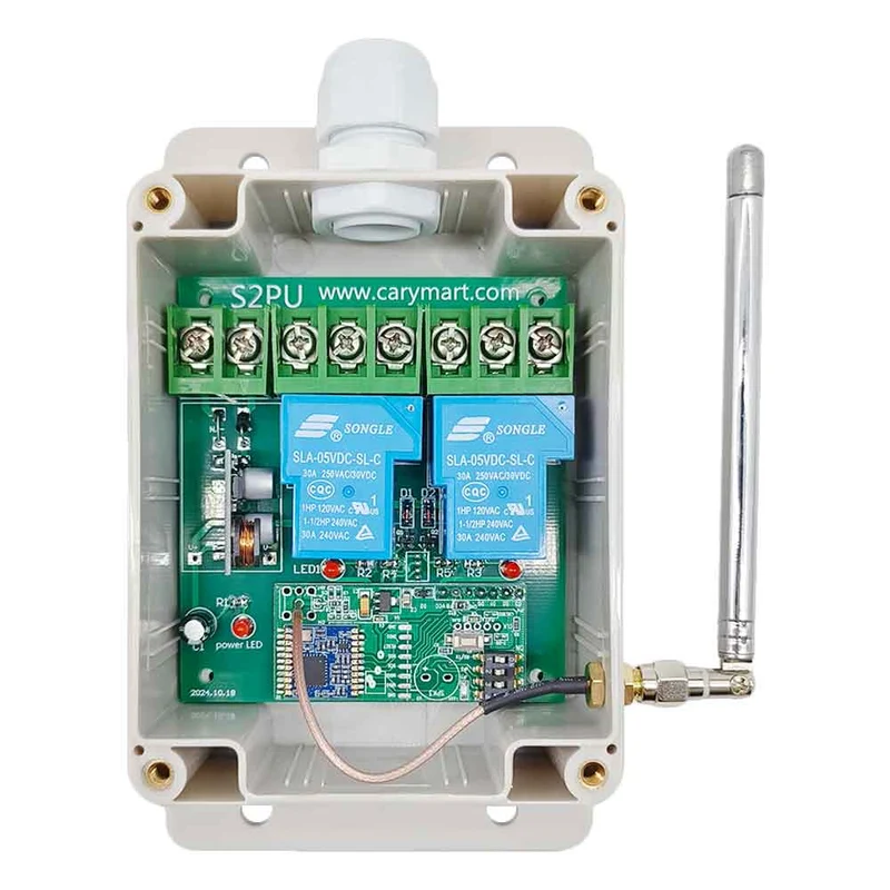 2 Voie 30A relais interrupteur sans fil 10~80V avec 5km télécommande (Modèle: 0020105)