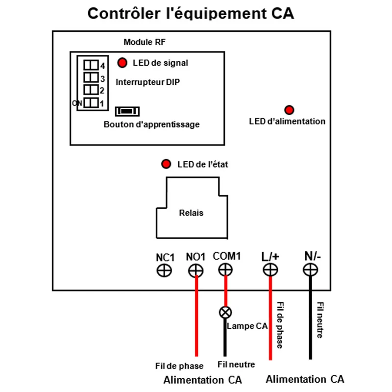 5 Km 230V Kit Interrupteur Télécommande Sans Fil 1 Voie 30A Relais (Modèle: 0020093)