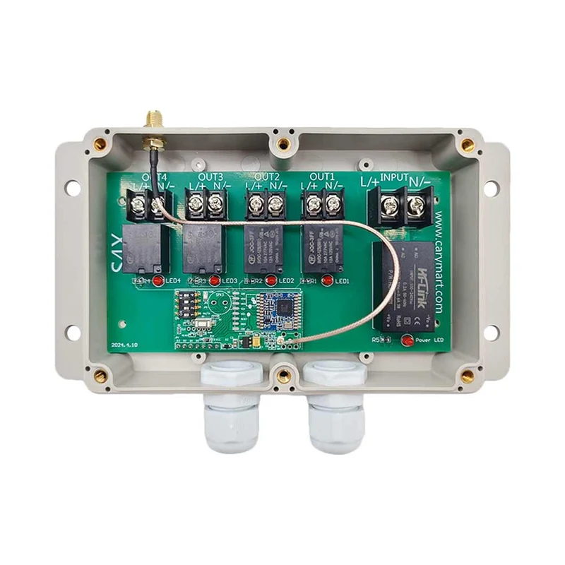 Kit interrupteur télécommande sans fil sortie 230V 4 voies 10A 5km (Modèle: 0020226)