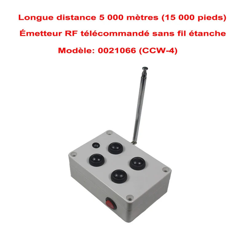 Kit interrupteur télécommande sans fil sortie CC 4 voies 10A 5km (Modèle: 0020224)