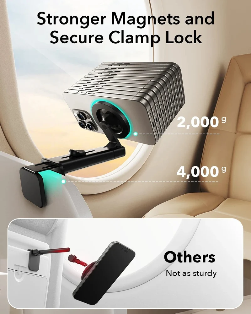 Airplane Phone Holder Mount (HaloLock) - Black