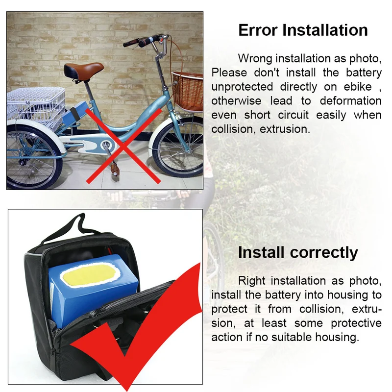 48V 15Ah battery black lithium-ion with 30A BMS for Outdoor ebike D034