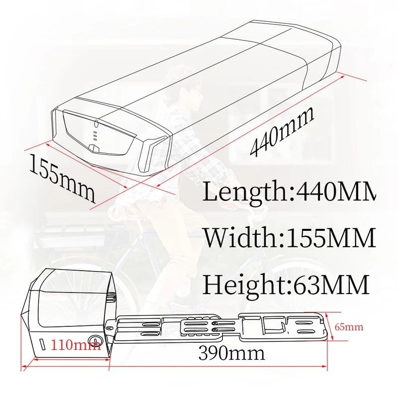 US Stock 36V 13Ah Ebike lithium-ion battery with 20A BMS for outdoors R006