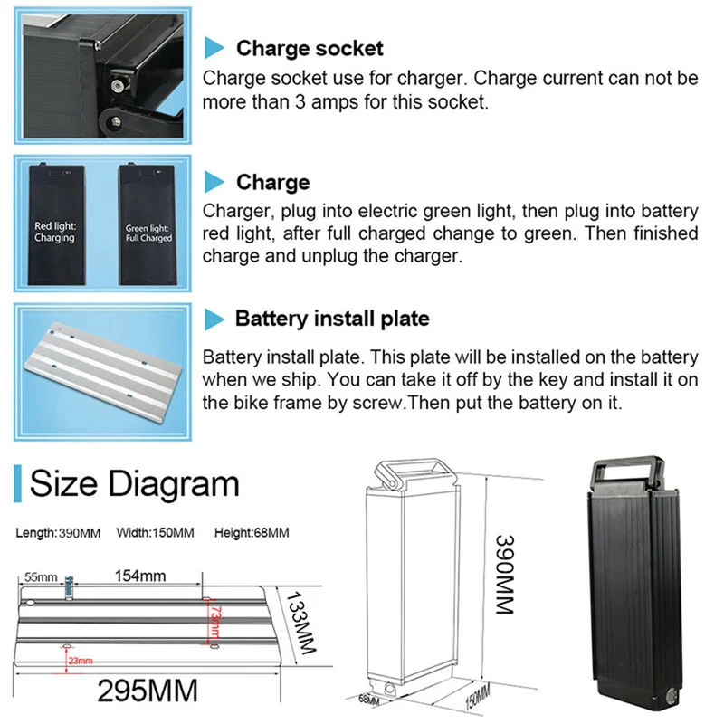 48V 15Ah Battery Lithium-ion Ebike with 30A BMS for Outdoor T032