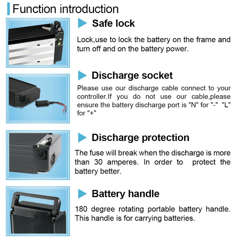 48V 15Ah Battery Lithium-ion Ebike with 30A BMS for Outdoor T032