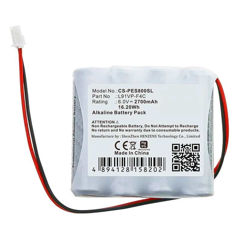 6.0V 2700mAh Personal Care Battery for ES8 Hand Sanitizer Dispenser Alkaline