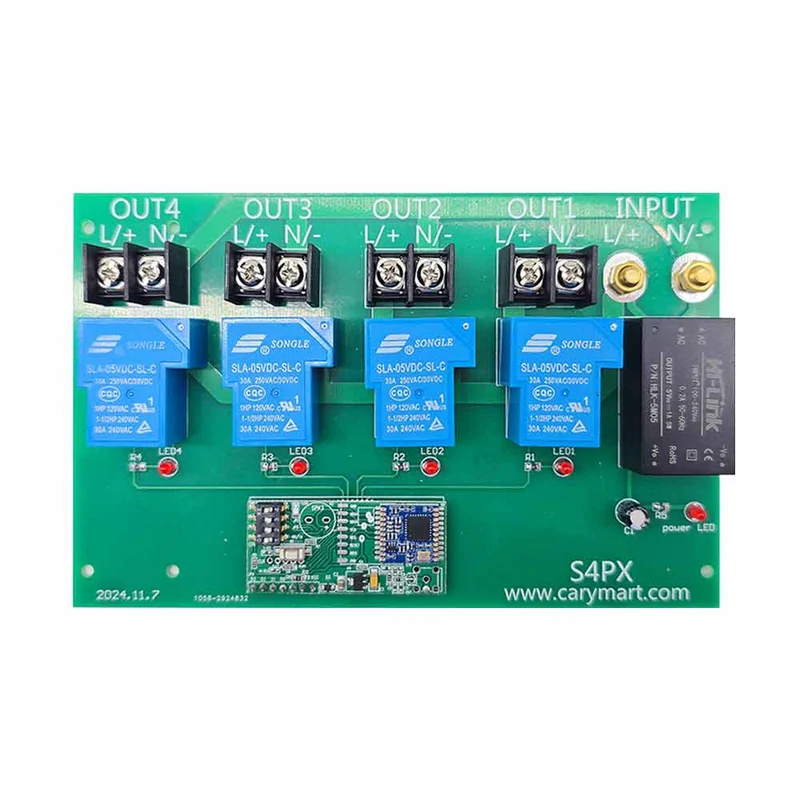 4 Voies 30A interrupteur sans fil sortie 230V avec télécommande 5km (Modèle: 0020673)