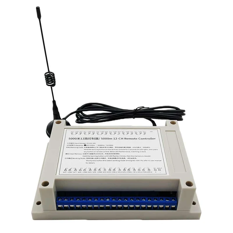 12 voies CC kit interrupteur relais sans fil avec télécommande 5km (Modèle: 0020033)