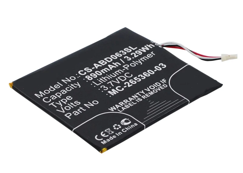 3.7V 890mAh E-book E-reader Battery for kindle 499 558 7th Generation Kindle 8 Kindle X SY69JL WP63GW Li-Polymer