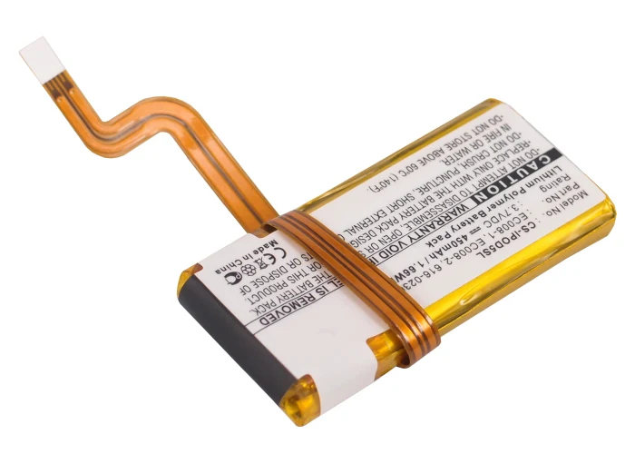 3.7V 450mAh Media Player Battery for iPod G5 30GB MA253 iPod U2 30GB MA452 iPod U2 30GB MA664 iPOD Video 30GB Li-Polymer