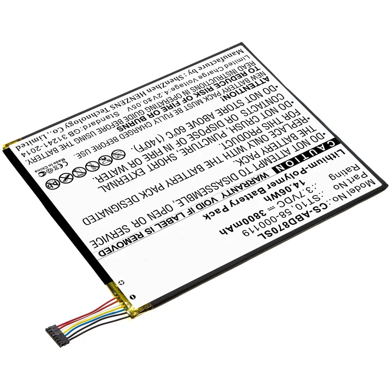 3.7V 3800mAh Tablet Battery for B00VKIY9RG Kindle Fire HD 10 Kindle Fire HD 10.1 SR87CV SR87MC Li-Polymer