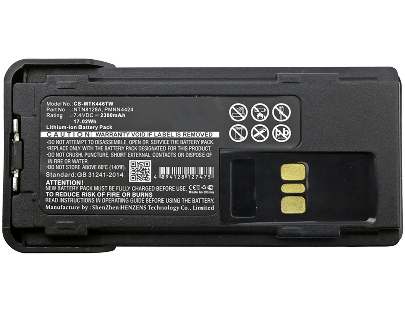 7.4V 2300mAh Two-Way Radio Battery for MOTOTRBO XPR 7580 XPR 3300 XPR 3500 XPR 7350 XPR 7380 XPR 7550 XPR 7580 Li-ion