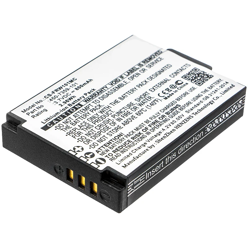 3.7V 800mAh Camera battery for FR Wearable Lifestyle Li-ion