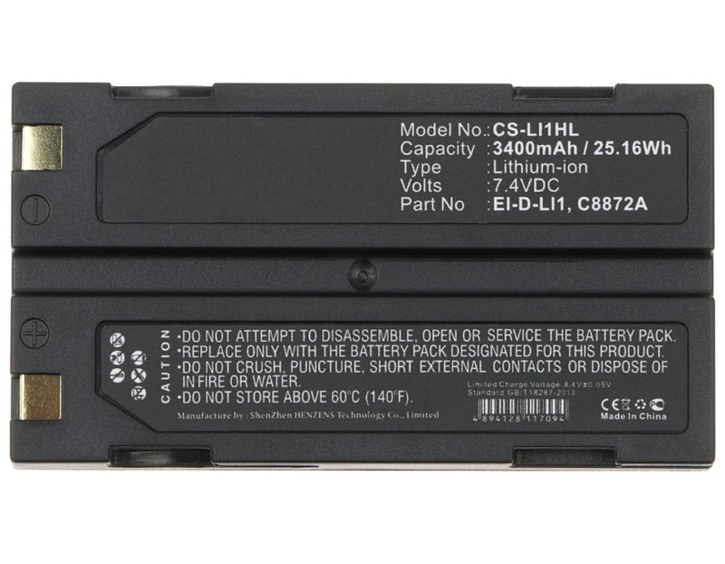 7.4V 3400mAh Equipment, Survey, Test battery for Spectralink APS Telxon Symbol Molicel Hemisphere HP Li-ion