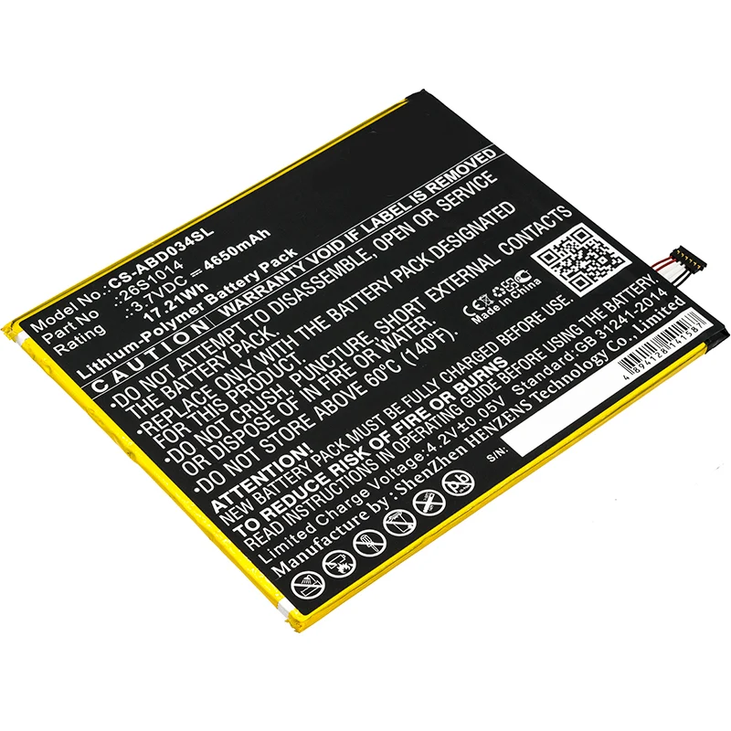 3.7V 4650mAh Tablet Battery for Kindle Fire 8 7 Generation Kindle Fire 8.7 Kindle Fire HD8 8TH L5S83A, SX0340T SX034QT Li-Polymer