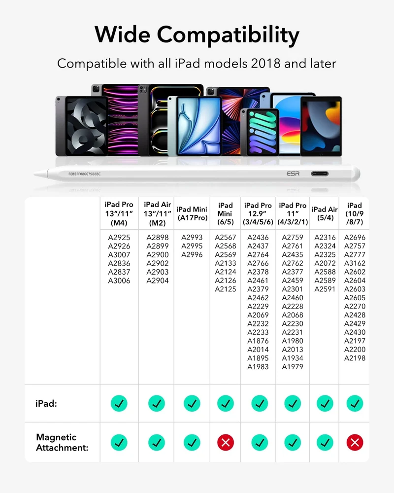 iPad Pro 13" (M4) 2024 Shift Keyboard Case (Detachable) With Geo Pencil Bundle - US Layout - White