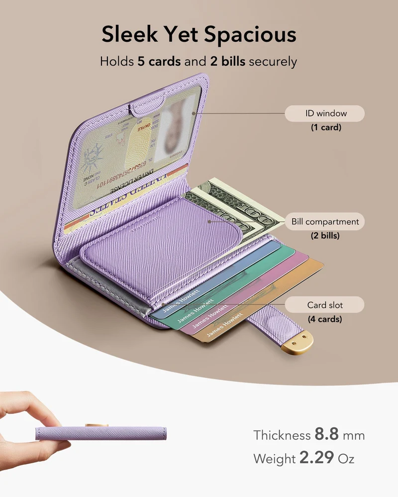 Aura Clutch Magnetic Wallet - Lavender