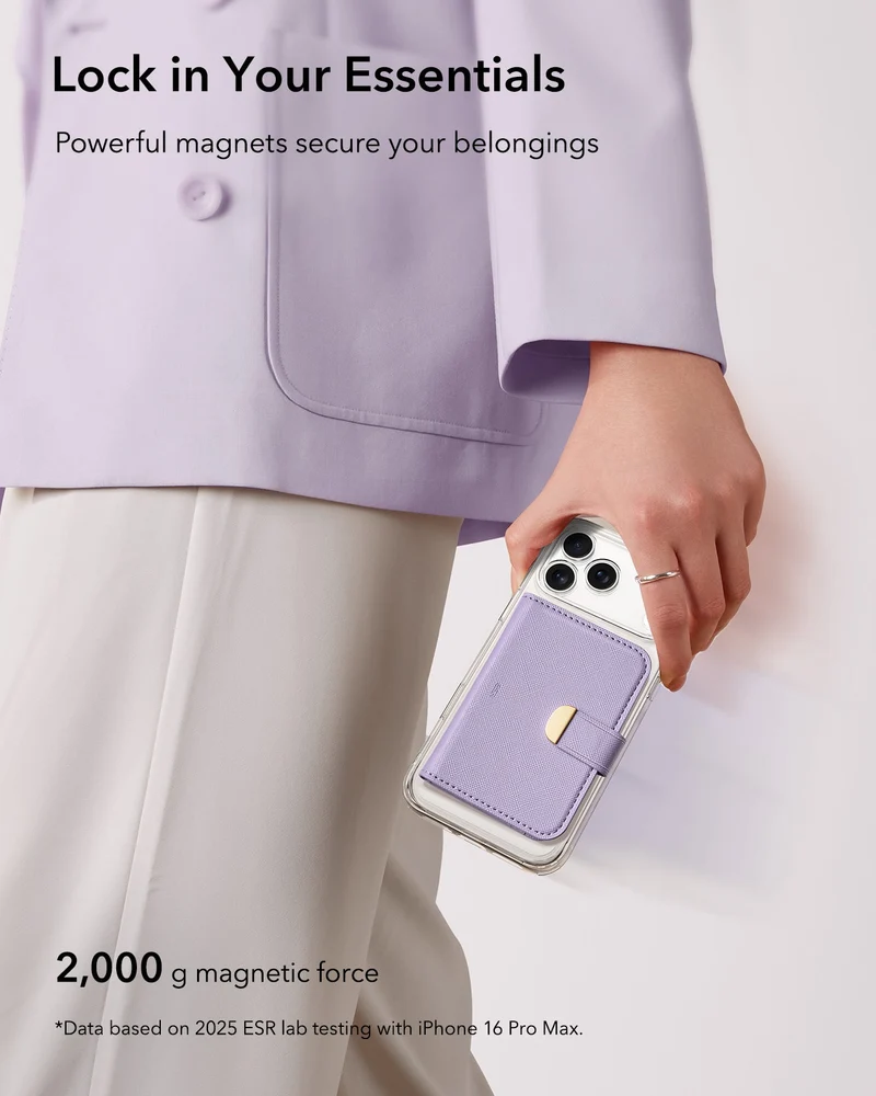 Aura Clutch Magnetic Wallet - Lavender