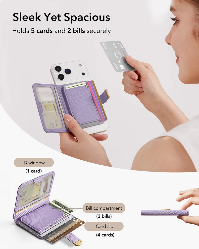 Aura Clutch Magnetic Wallet - Lavender