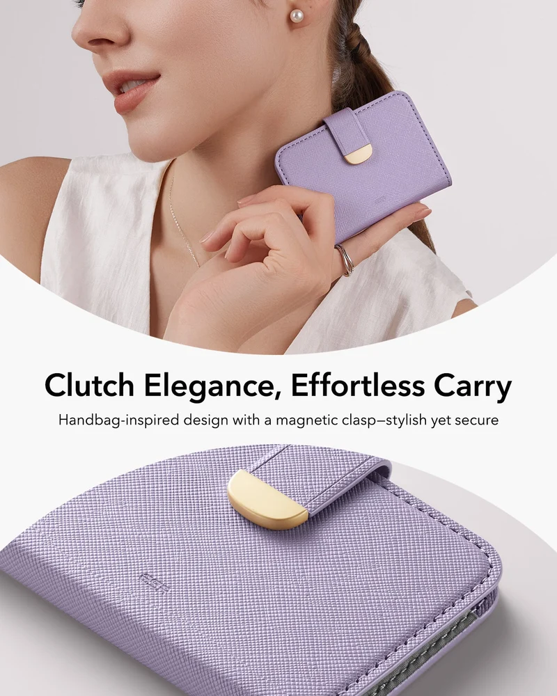 Aura Clutch Magnetic Wallet - Lavender