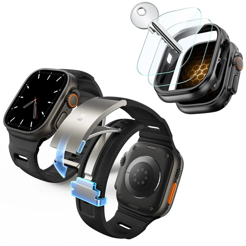 ESR Equinox Watch Band Ultimate Bundle for Apple Watch - Black Band / Black Case