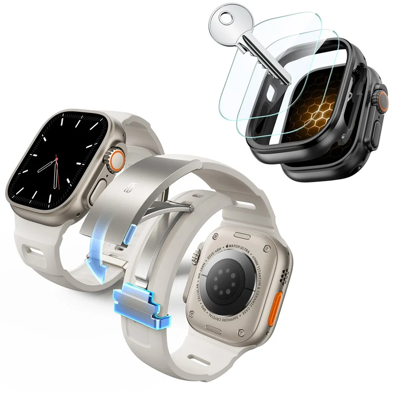 ESR Equinox Watch Band Ultimate Bundle for Apple Watch - Starlight Band / Black Case