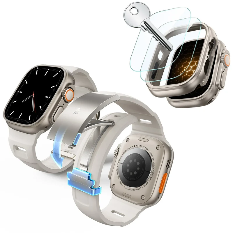 ESR Equinox Watch Band Ultimate Bundle for Apple Watch - Starlight Band / Titanium Case