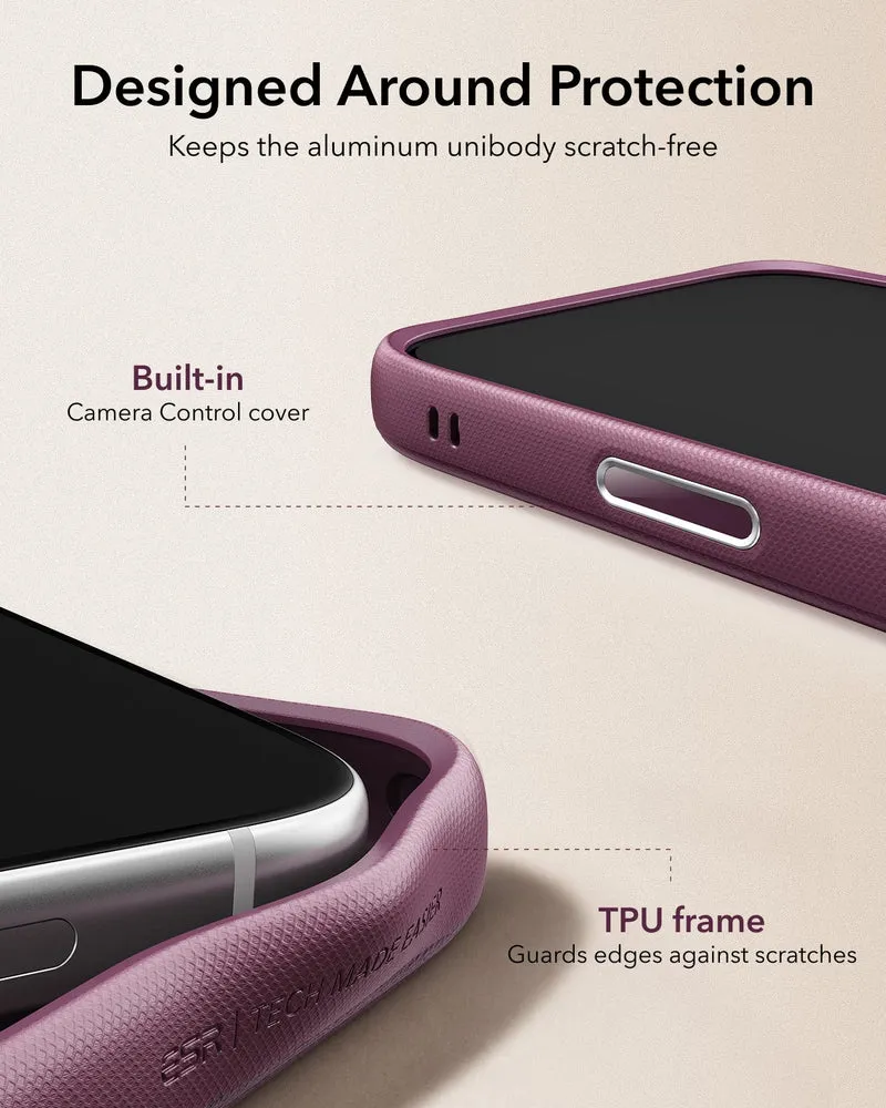 iPhone 17 Pro Max Atelier Silicone Leather Magnetic Case with Camera Control and Flex Stand - Deep Burgundy