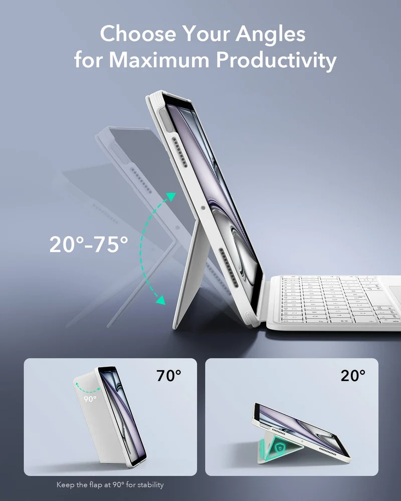 iPad 10th Gen Shift Keyboard Case (Detachable) - US Layout-White