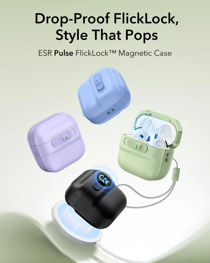 AirPods 4 Pulse FlickLock Case (HaloLock) - Light Green