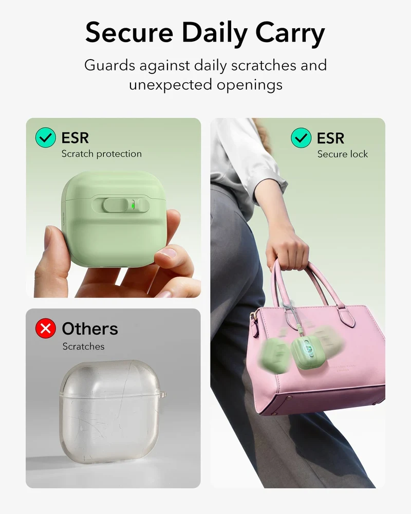 AirPods 4 Pulse FlickLock Case (HaloLock) - Light Green
