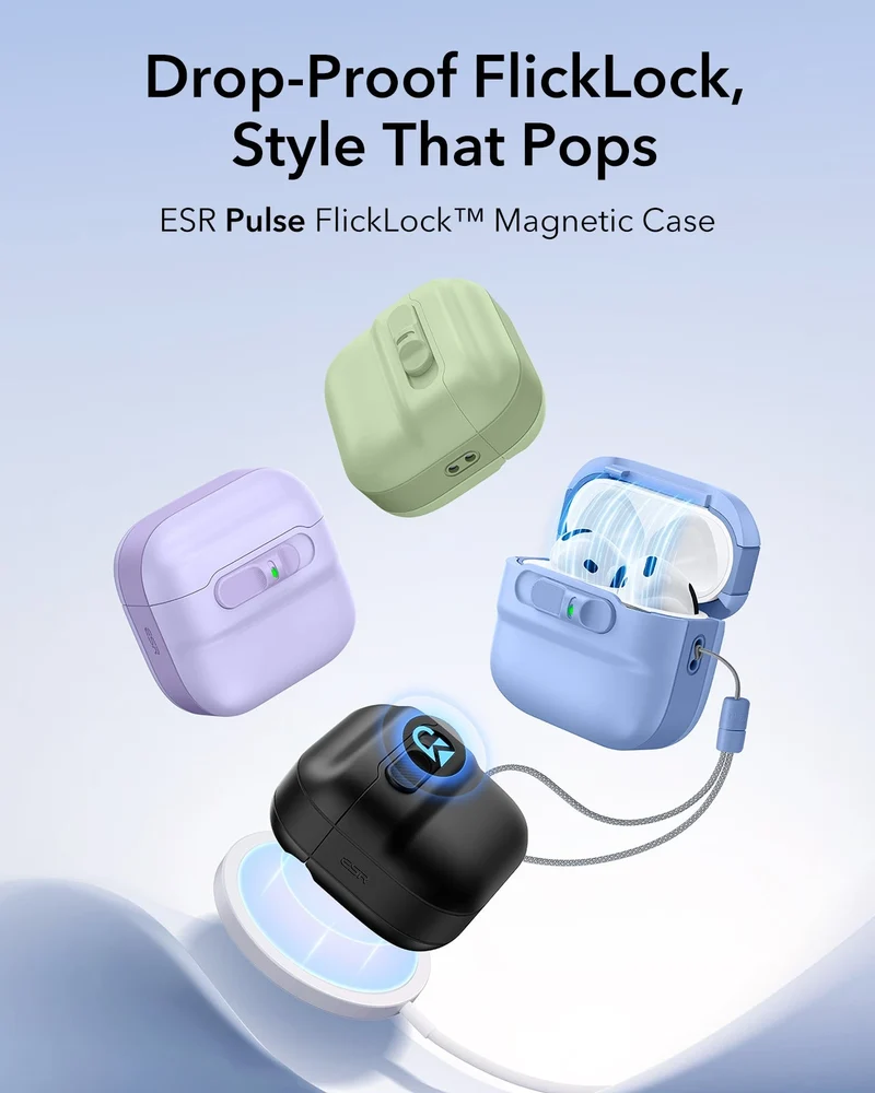 AirPods 4 Pulse FlickLock Case (HaloLock) - Light Blue