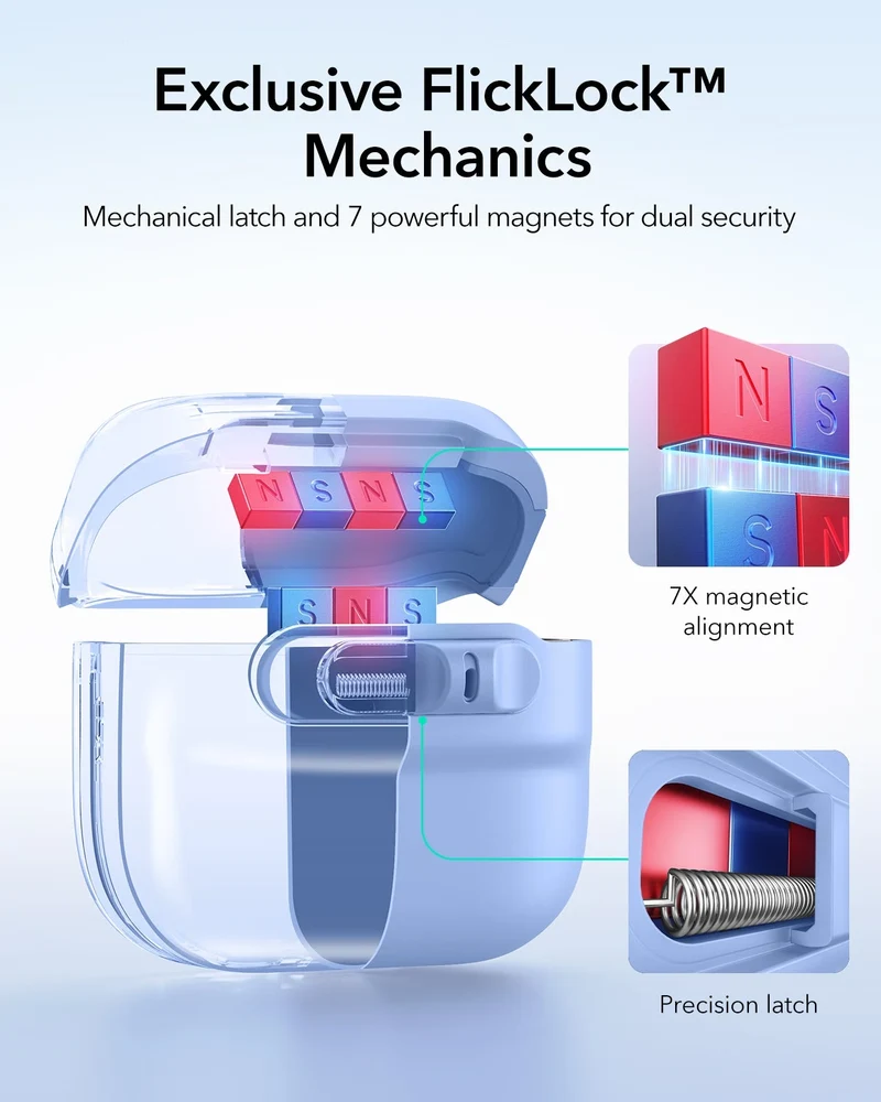 AirPods 4 Pulse FlickLock Case (HaloLock) - Light Blue