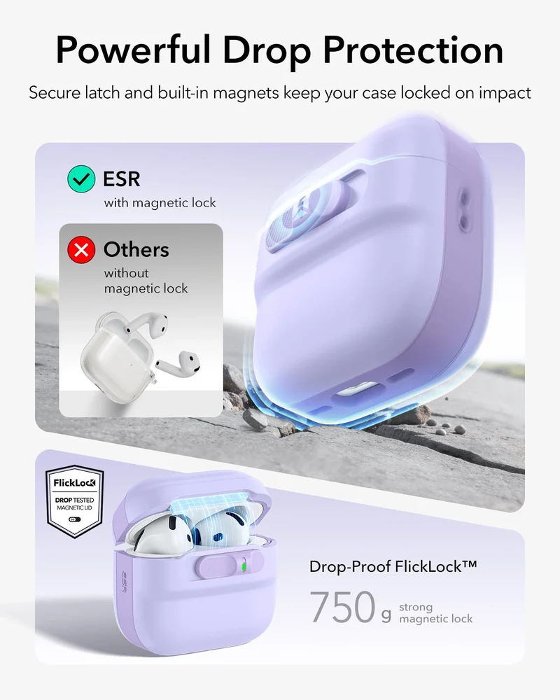 AirPods 4 Pulse FlickLock Case (HaloLock) - Light Purple