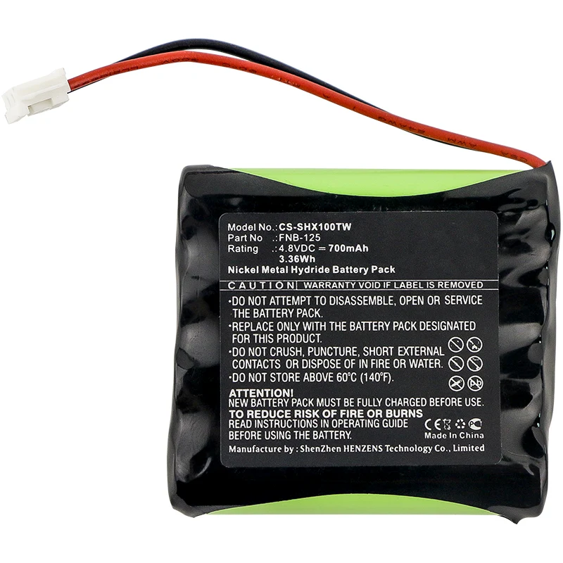 4.8V 700mAh Two-Way Radio battery for HX100 Ni-MH