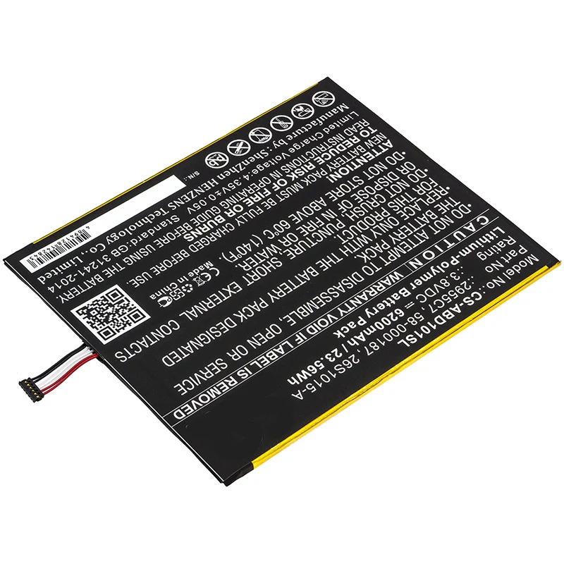 3.8V 6200mAh Tablet Battery for Kindle Fire HD 10.1 Kindle Fire HD 10.1 7th SL056ZE Li-Polymer