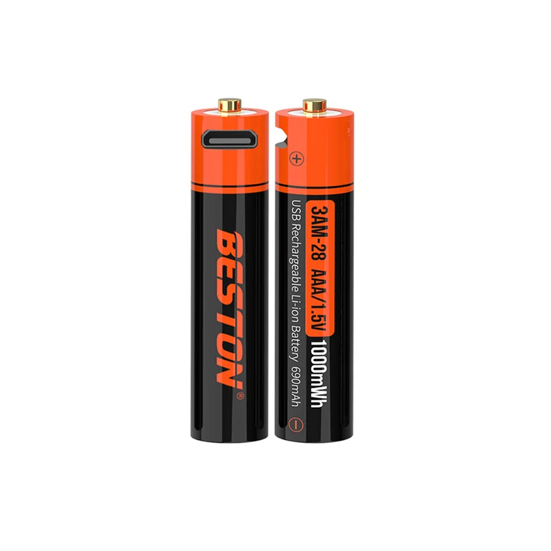 1.5V 1000mWh Beston Micro USB triple AAA Szie li-ion rechargeable battery cell