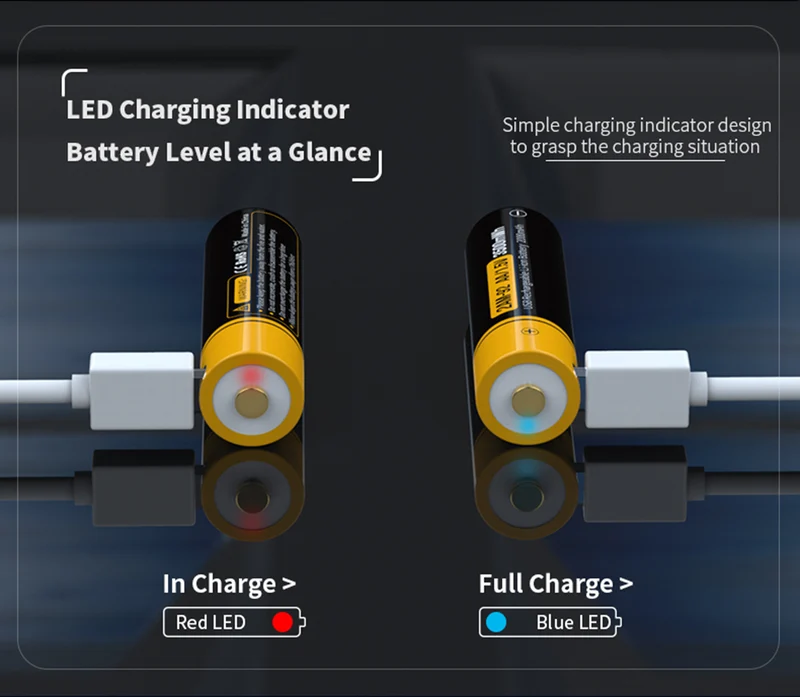 1.5V 3500mWh Li-ion Rechargeable battery Aa Size Double A Micro USB battery