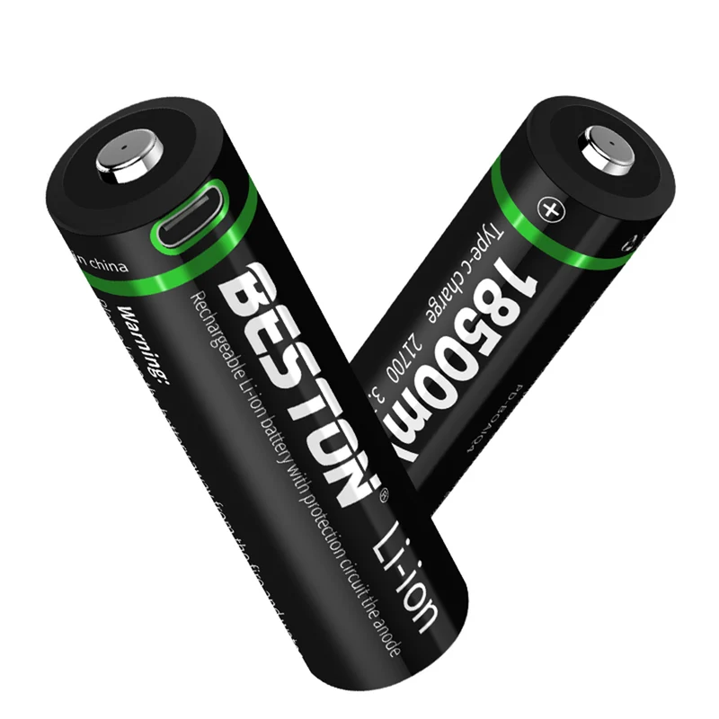 2pcs 21700 3.7V 5000mAh Type-C Rechargeable Lithium Battery for Torch