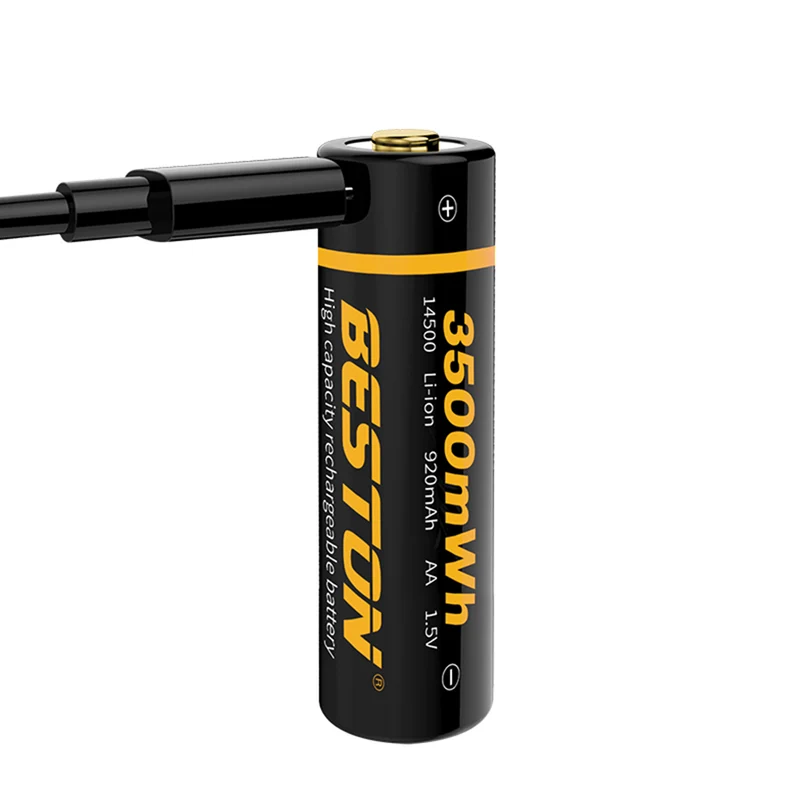 1.5V Lithium Battery Cell 3500mWh Beston Long Lasting USB Rechargeable Double A Li-ion Batteries