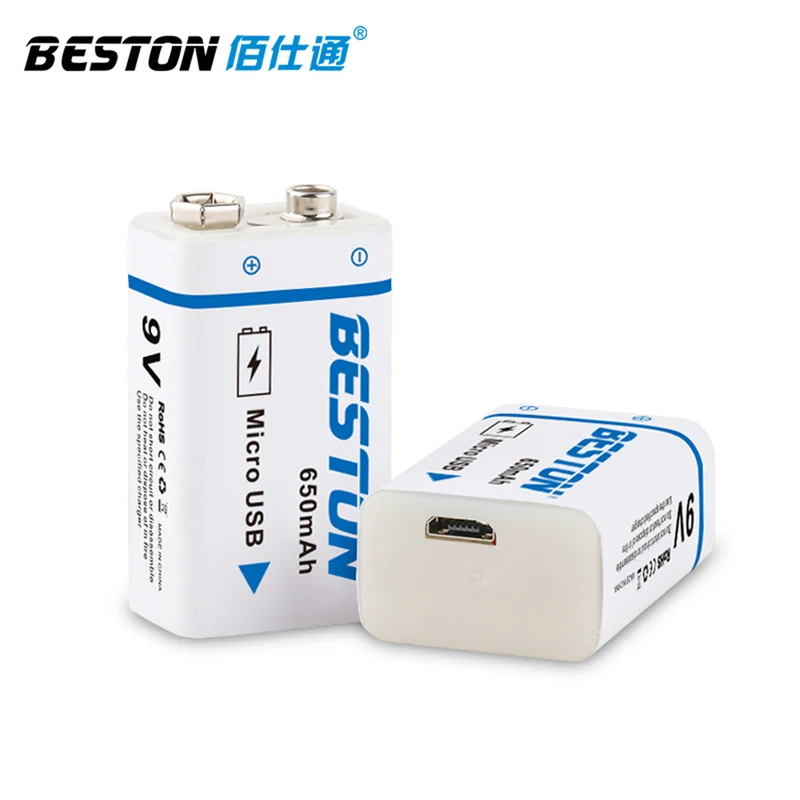 USB 9v 650mAh BESTON High quality Li ion Lithium Rechargeable Battery for Multimeter and Electronic Instrument