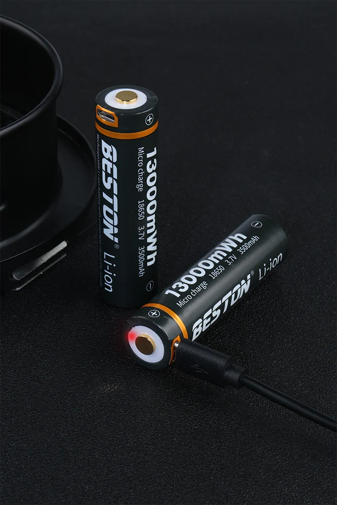 3.6V 18650 USB Rechargeable Lithium Battery Beston 3500mAh Li-ion Batteries for Flashlight