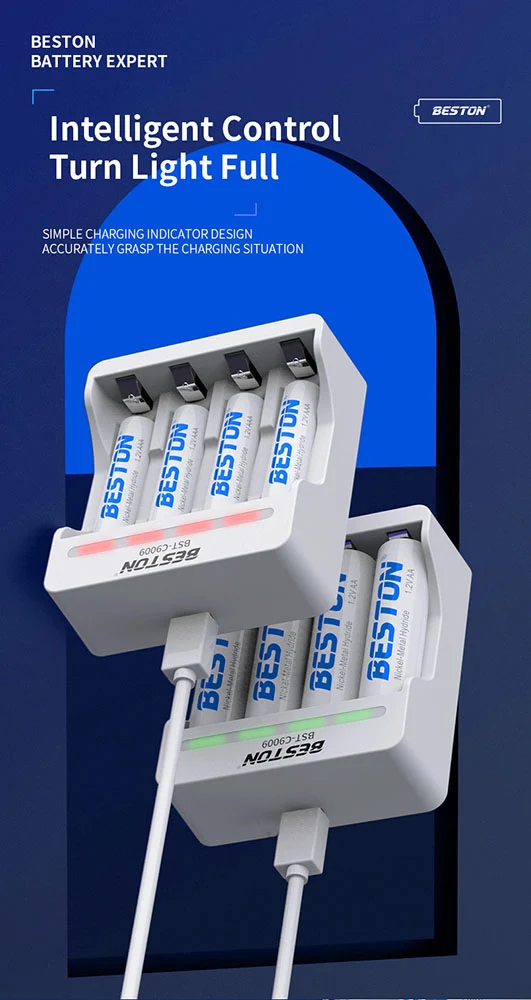 Smart Charger Micro USB for 1.2V Ni-mh Ni-CD AA AAA Charger 4 slots