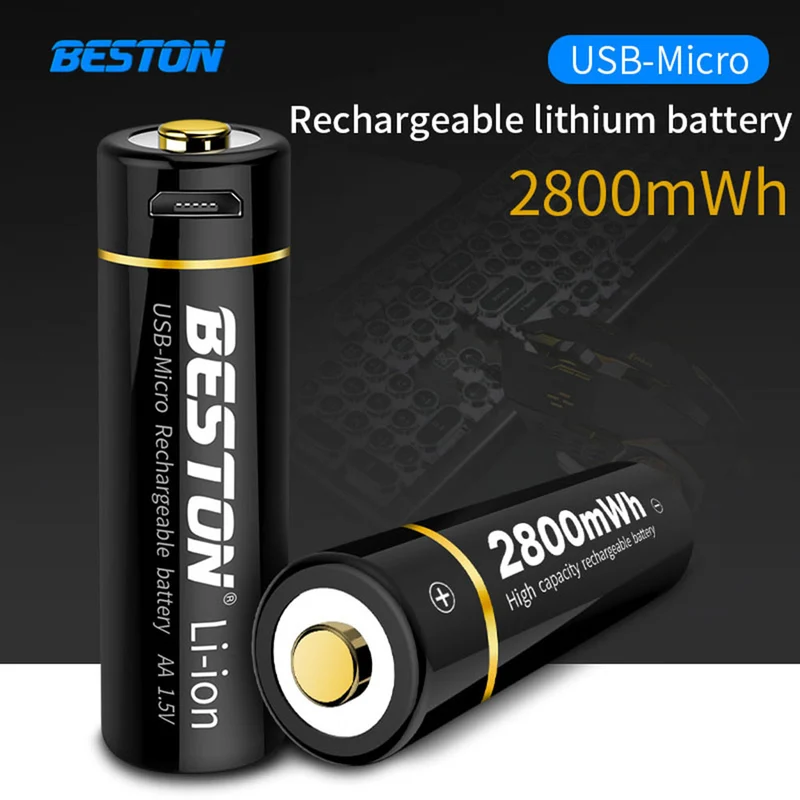 Micro USB 1.5V Li-ion BESTON Rechargeable AA Battery for Toys