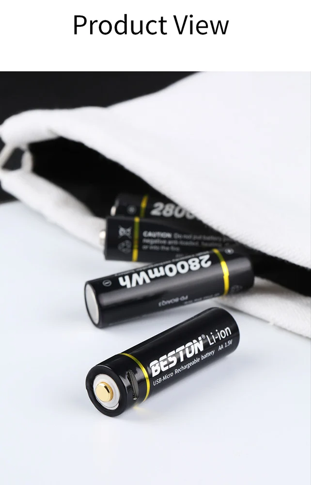 Micro USB 1.5V Li-ion BESTON Rechargeable AA Battery for Toys