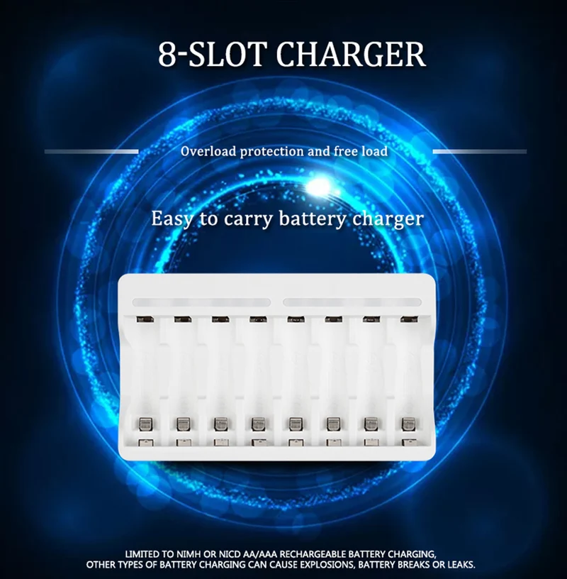 C9010 8 Channel Smart Fast Beston AA AAA Rechargeable Charger USB Charger