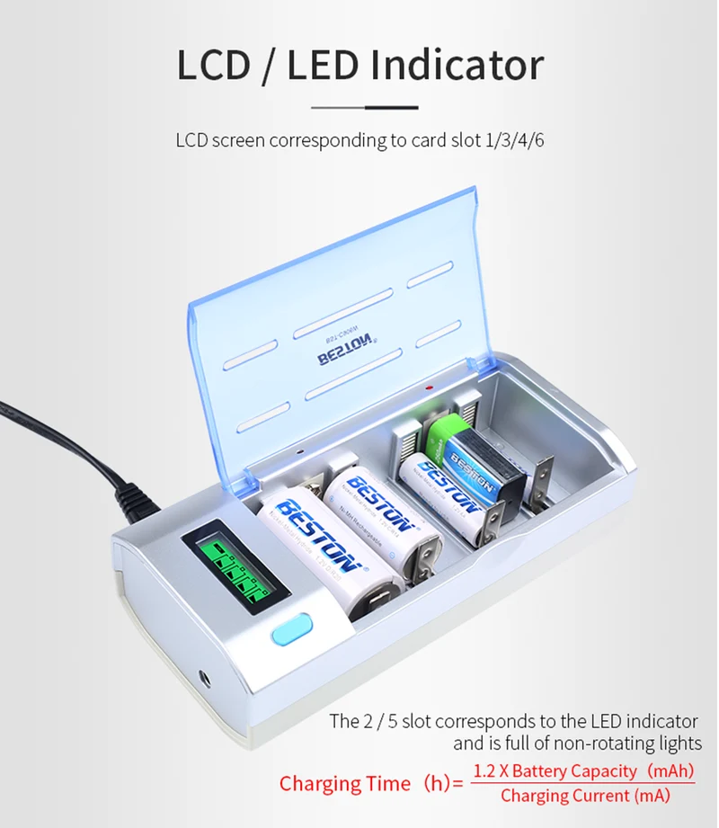 D,C,AA,AAA,9V Beston multifunction universal charger Smart