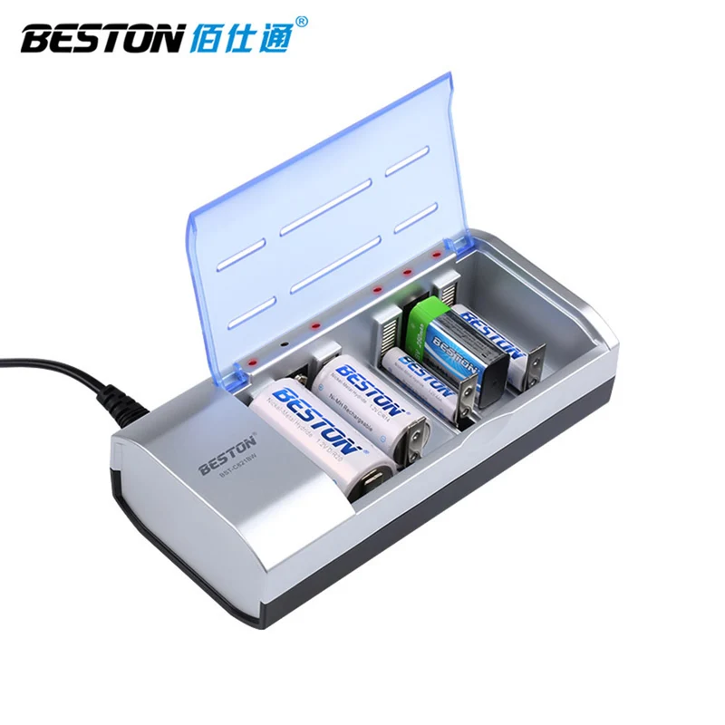 multi-function C821BW universal Smart D,C,AA,AAA,9V battery charger Beston