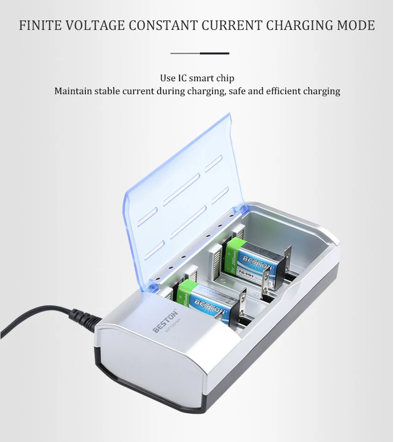 multi-function C821BW universal Smart D,C,AA,AAA,9V battery charger Beston