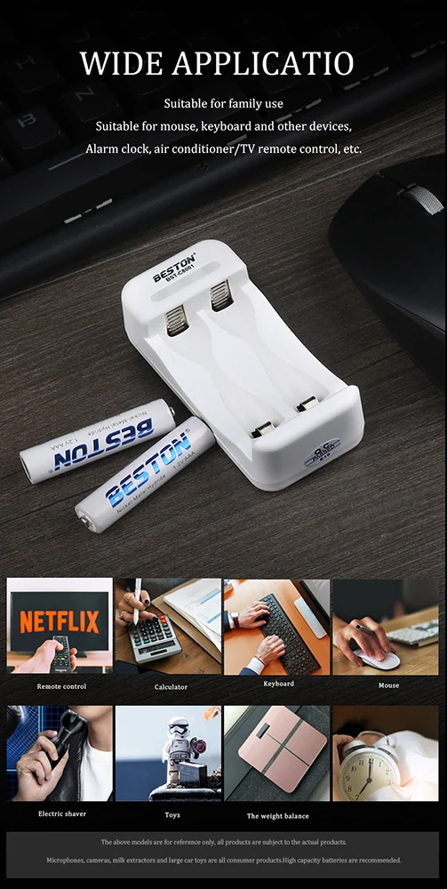 Intelligent USB charger with 2 slots for rechargeable AA AAA Ni-MH charger Beston